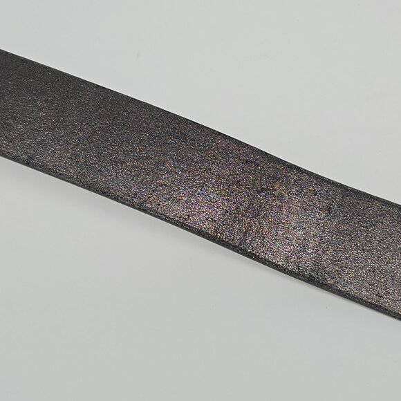 Chico's Metallic Adjustable Leather Cinch Belt with Rhinestone Buckle, S/M - Picture 11 of 12